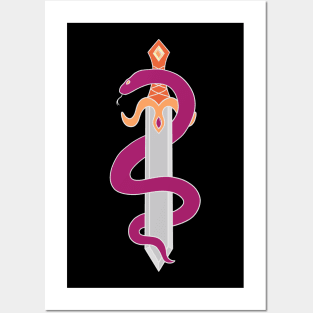 Sword and Snake (Lesbian Colors) Posters and Art